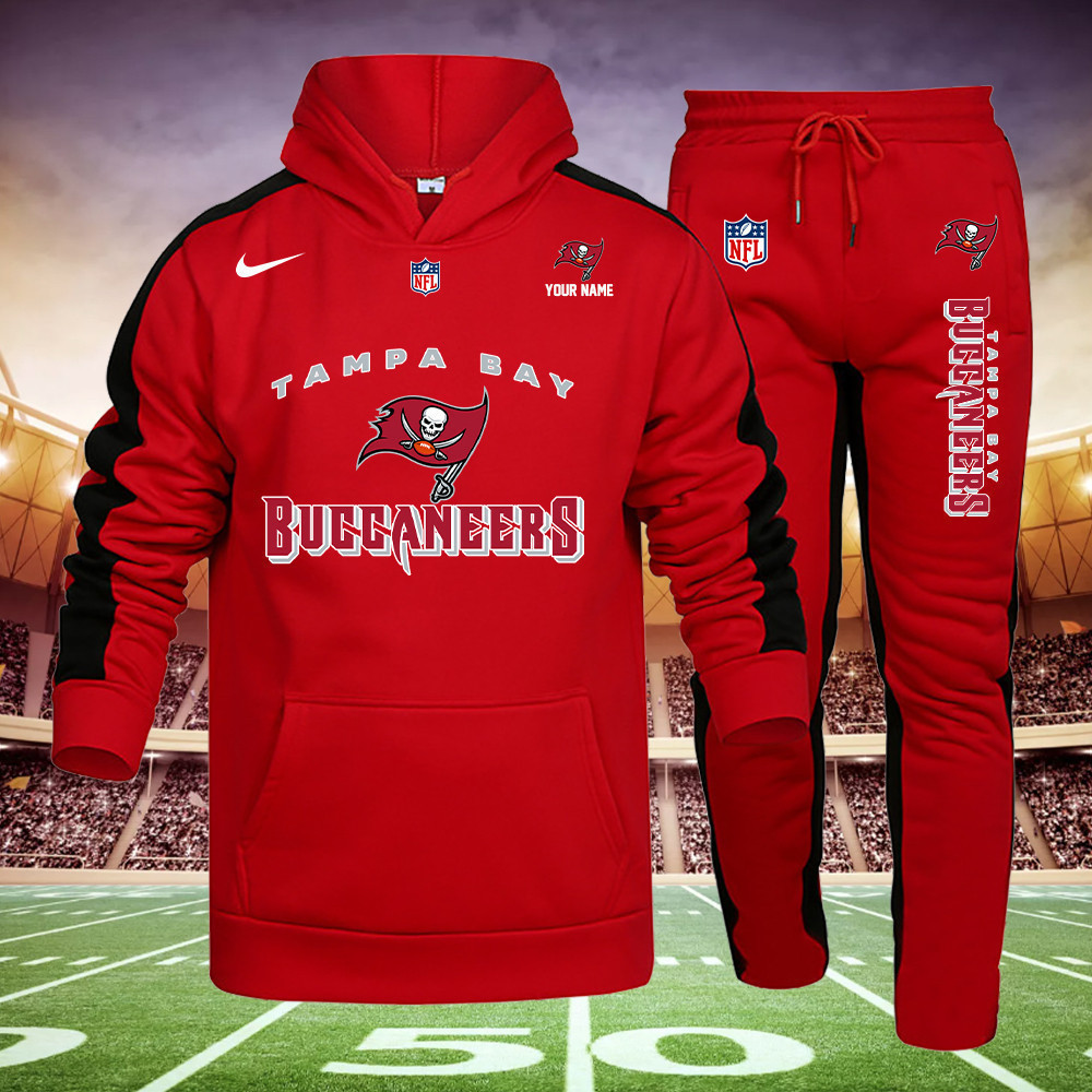 Buildercar - Tampa Bay Buccaneers NFL Team Sport Red Hoodie Sweatpant Tracksuit