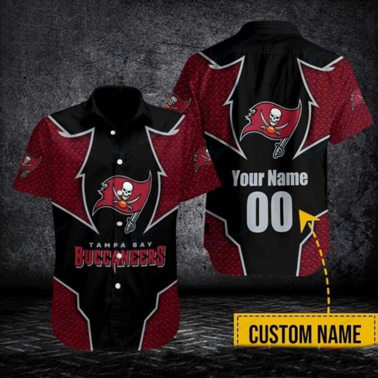 Buildercar - Tampa Bay Buccaneers Red Diamond Texture Hawaiian Shirt