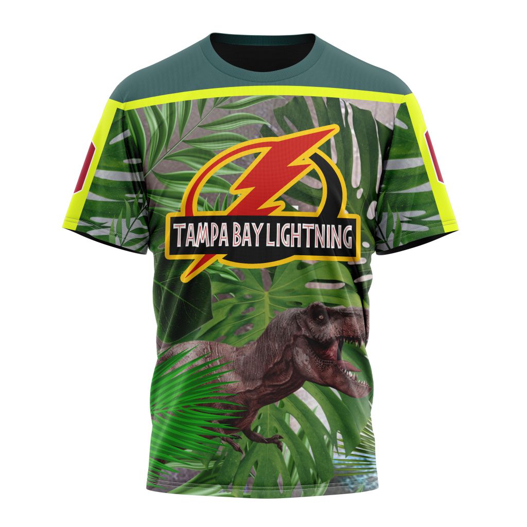 Buildercar - Tampa Bay Lightning Hockey For Jurassic World Personalized Name And Number T-Shirt