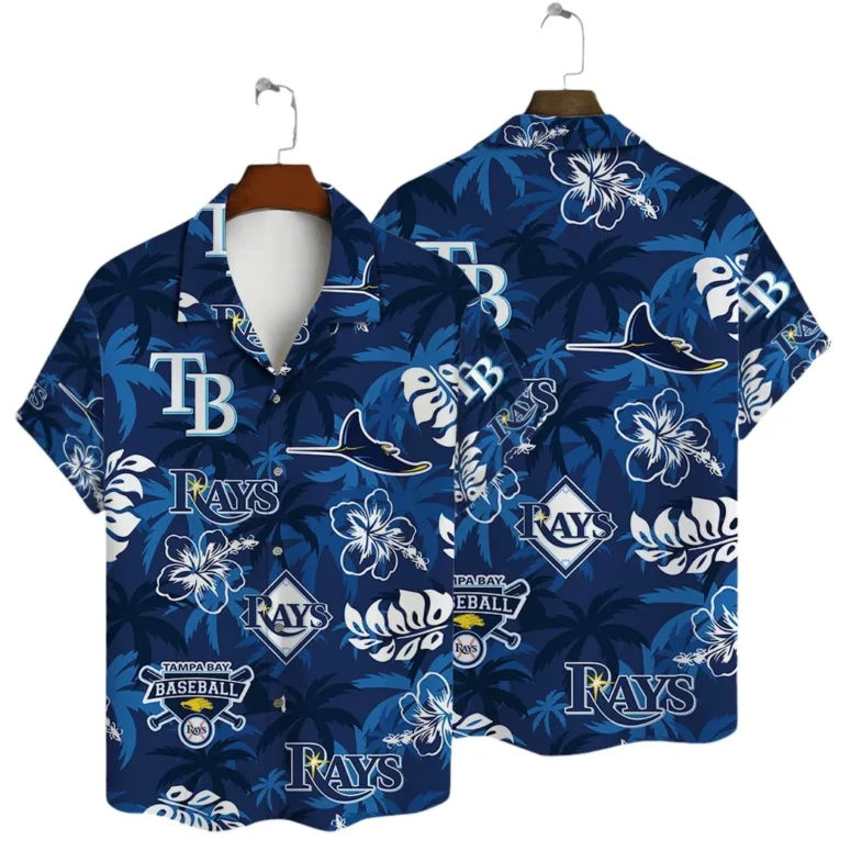 Buildercar - Tampa Bay Rays Blue Tropical Hawaiian Shirt
