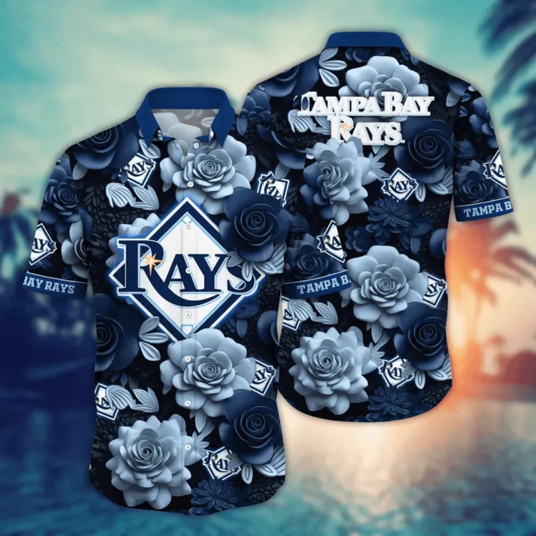 Buildercar - Tampa Bay Rays Midnight Roses Hawaiian Shirt