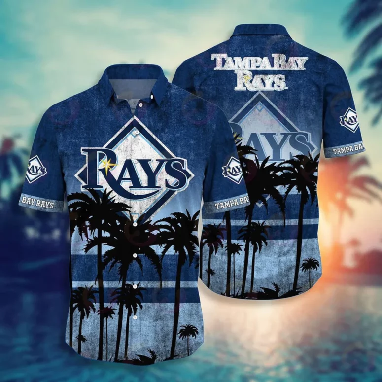 Buildercar - Tampa Bay Rays Sunset Palms Hawaiian Shirt