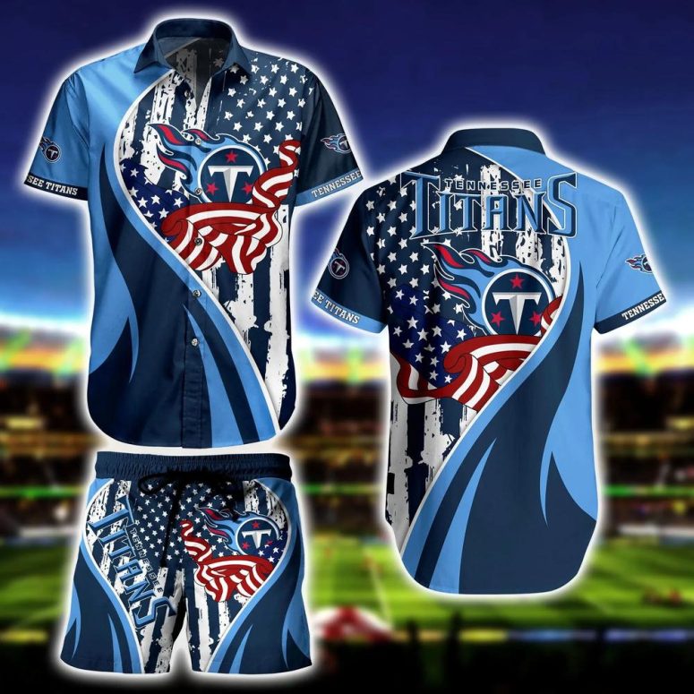 Buildercar - Tennessee Titans All-American Pride Hawaiian Shirt