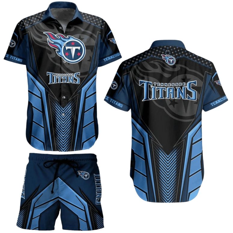 Buildercar - Tennessee Titans Geometric Power Hawaiian Shirt
