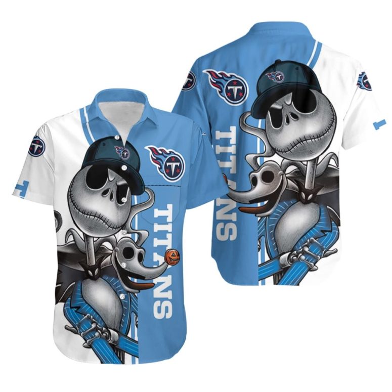 Buildercar - Tennessee Titans Jack Skellington And Zero Hawaiian Shirt