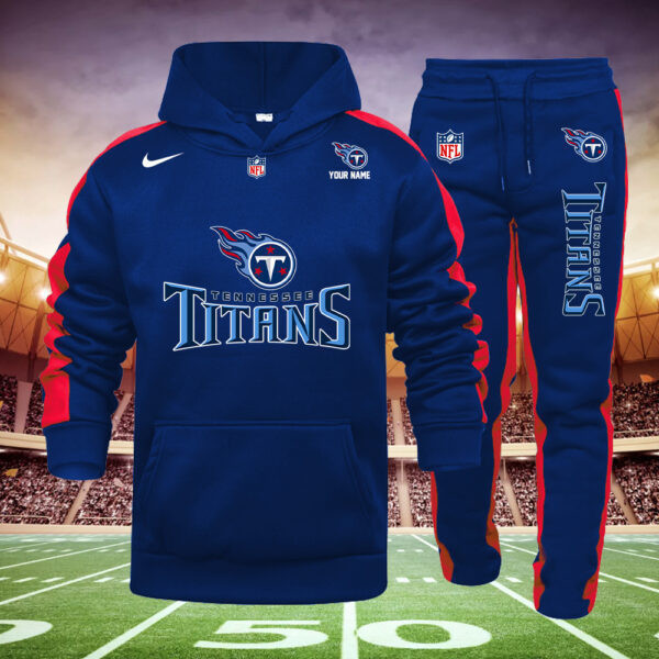 Buildercar - Tennessee Titans NFL Team Sport Blue Hoodie Sweatpant Tracksuit