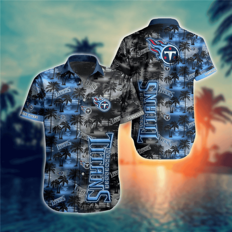 Buildercar - Tennessee Titans Palm Horizon Hawaiian Shirt