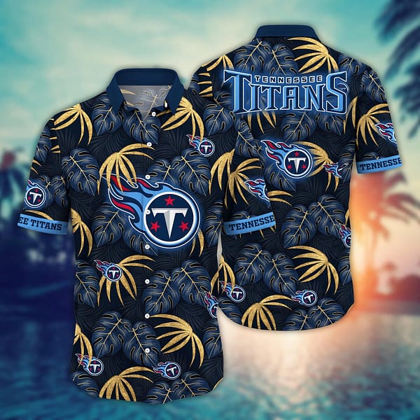 Buildercar - Tennessee Titans Palm Tree Leaves NFL Football Team Hawaiian Shirt