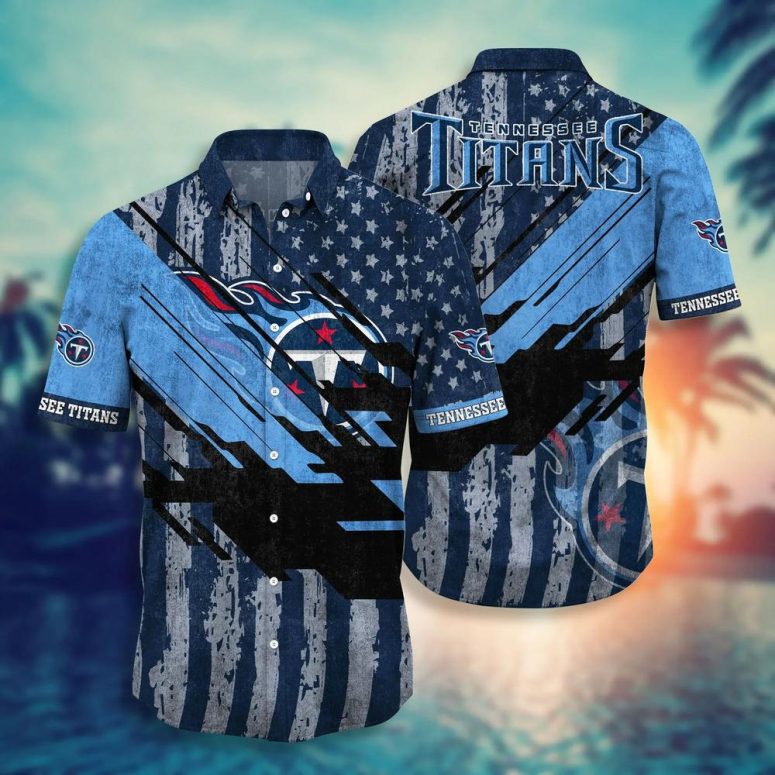 Buildercar - Tennessee Titans Patriot Wave Hawaiian Shirt