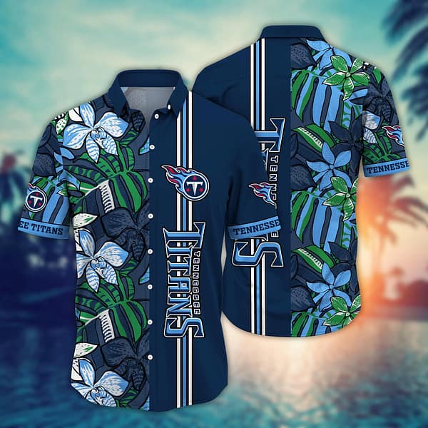Buildercar - Tennessee Titans Tropical Plants NFL Football Team Hawaiian Shirt