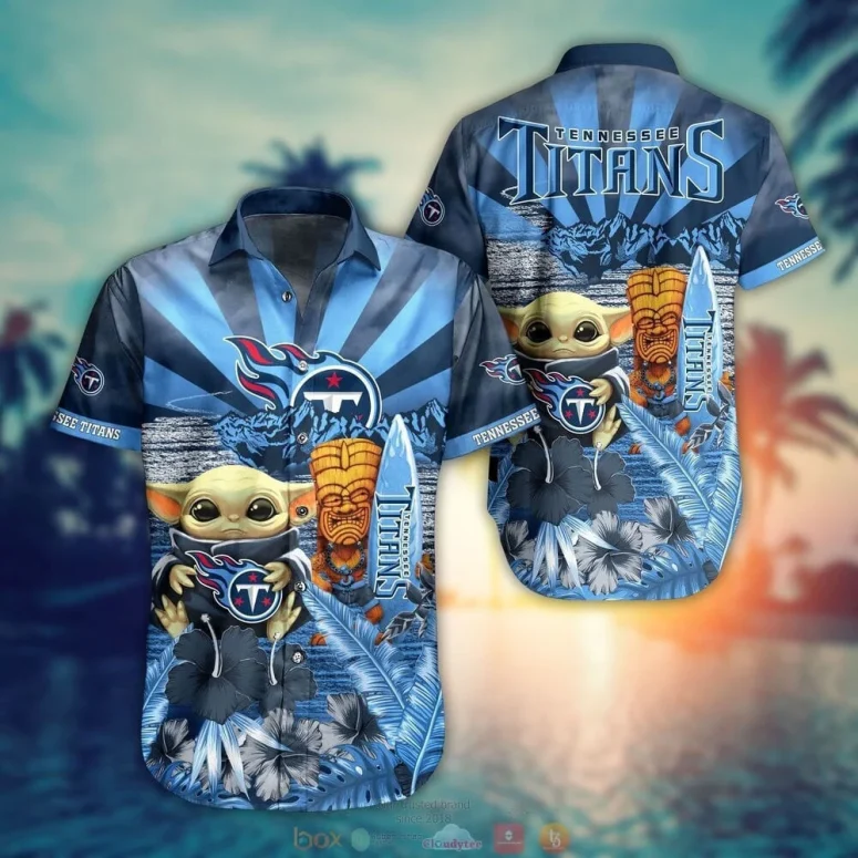 Buildercar - Tennessee Titans Tropical Tiki Hawaiian Shirt