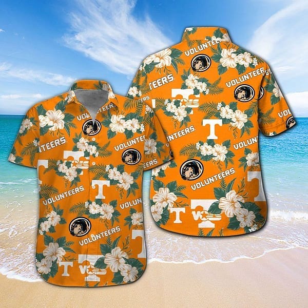 Buildercar - Tennessee Volunteers Brightly Colored Flower Hawaiian Shirt