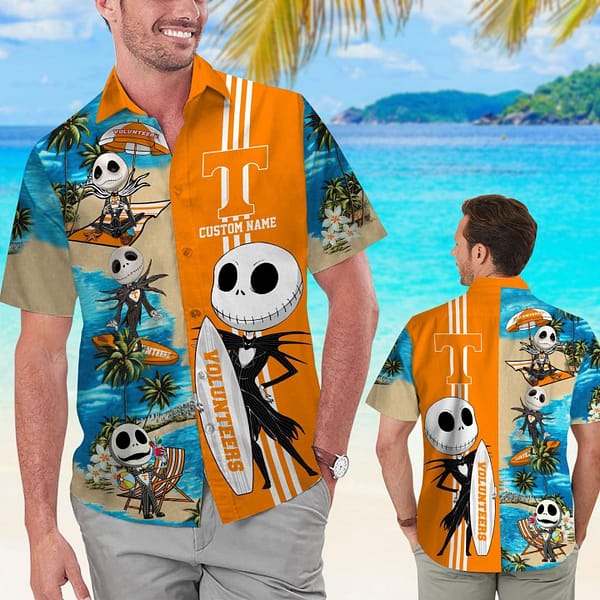 Buildercar - Tennessee Volunteers Skeleton Surfboard Hawaiian Shirt