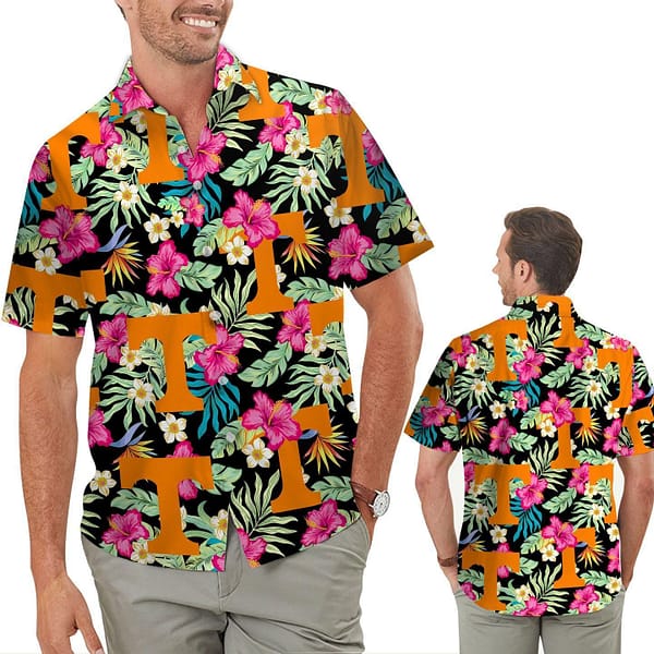 Buildercar - Tennessee Volunteers Tropical Floral Hawaiian Shirt