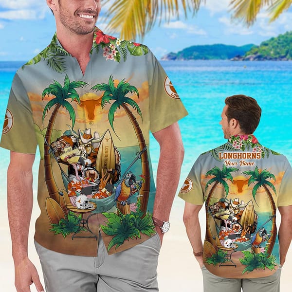 Buildercar - Texas Longhorns Beach Party Hawaiian Shirt