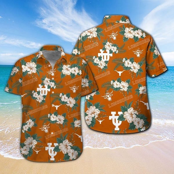 Buildercar - Texas Longhorns Blossom Hawaiian Shirt
