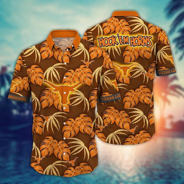 Buildercar - Texas Longhorns Brightly Colored Flower Hawaiian Shirt