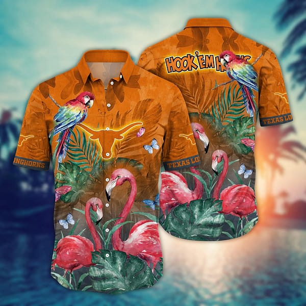 Buildercar - Texas Longhorns Flamingo Couple Hawaiian Shirt