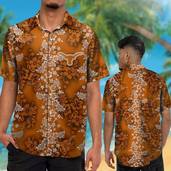 Buildercar - Texas Longhorns Mini Blossom Hawaiian Shirt