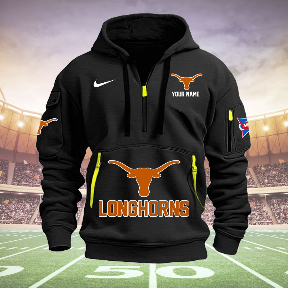 Buildercar - Texas Longhorns Quarter Zip Hoodie Style 34