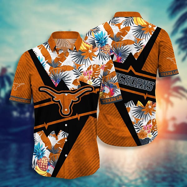 Buildercar - Texas Longhorns Tropical Pineapple Hawaiian Shirt