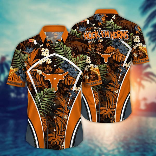Buildercar - Texas Longhorns Vibrant Leafs Hawaiian Shirt