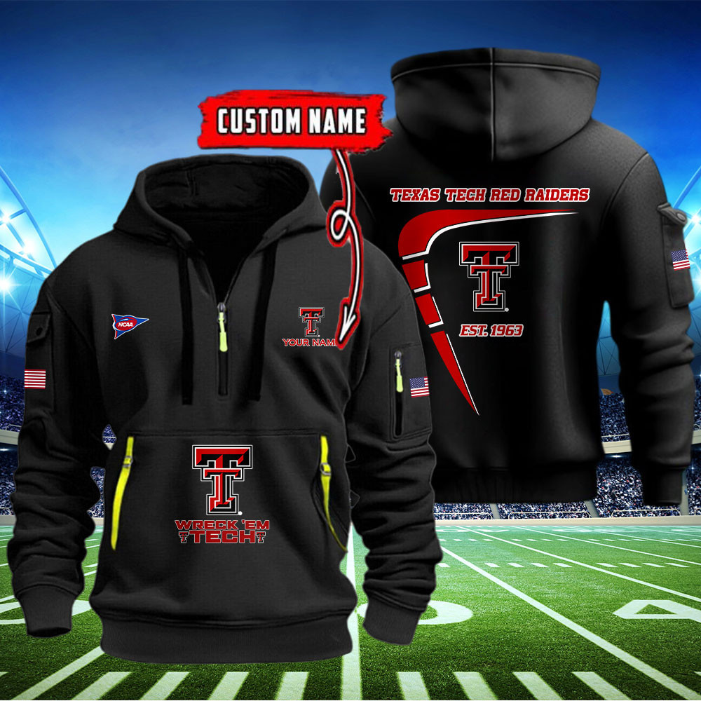 Buildercar - Texas Tech Red Raiders Quarter Zip Hoodie