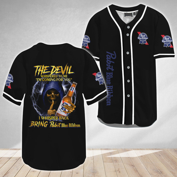 Buildercar - The Devil Whispered Bring Pabst Blue Ribbon Baseball Jersey