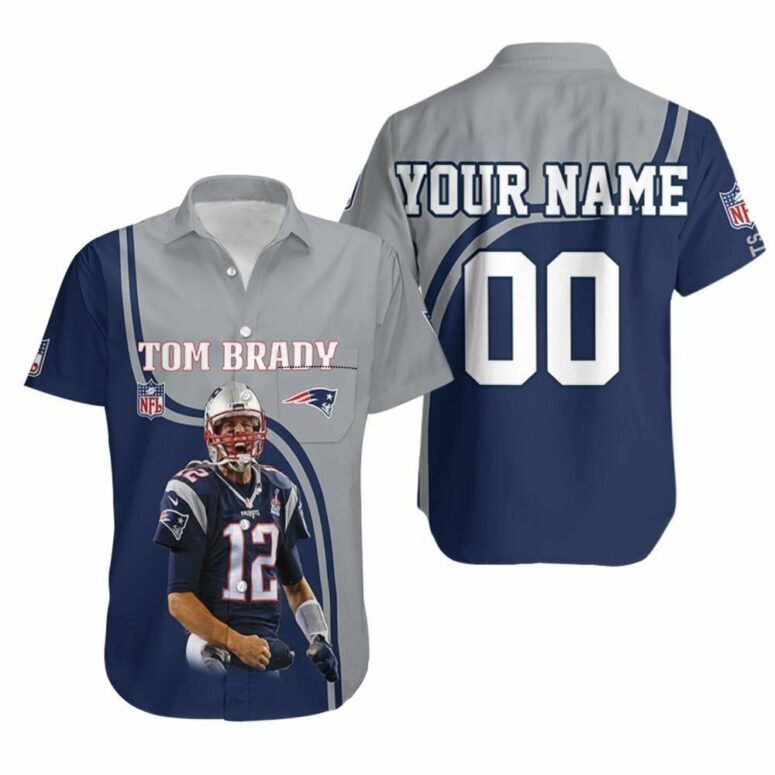Buildercar - Tom Brady 12 Own The Moment New England Patriots Personalized Hawaiian Shirt