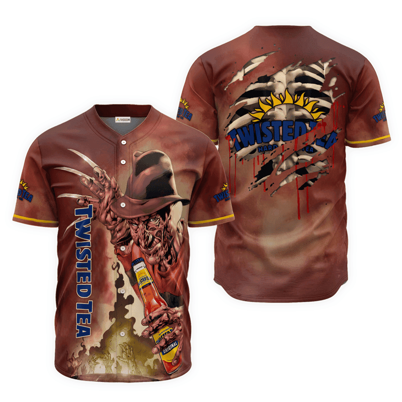 Buildercar - Twisted Tea Halloween Freddy Krueger Baseball Jersey