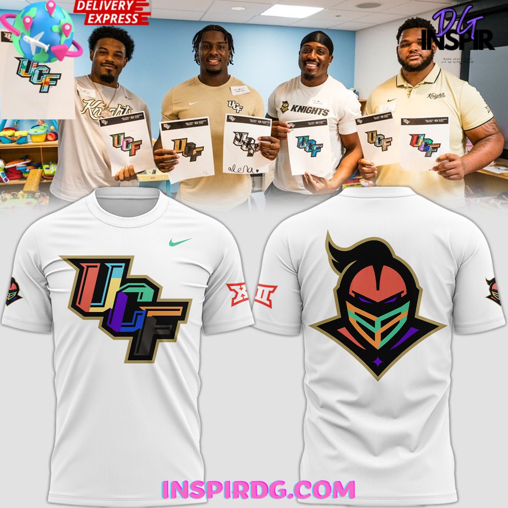 Buildercar - UCF Knights Big XII Colorwave White NHL T-shirt