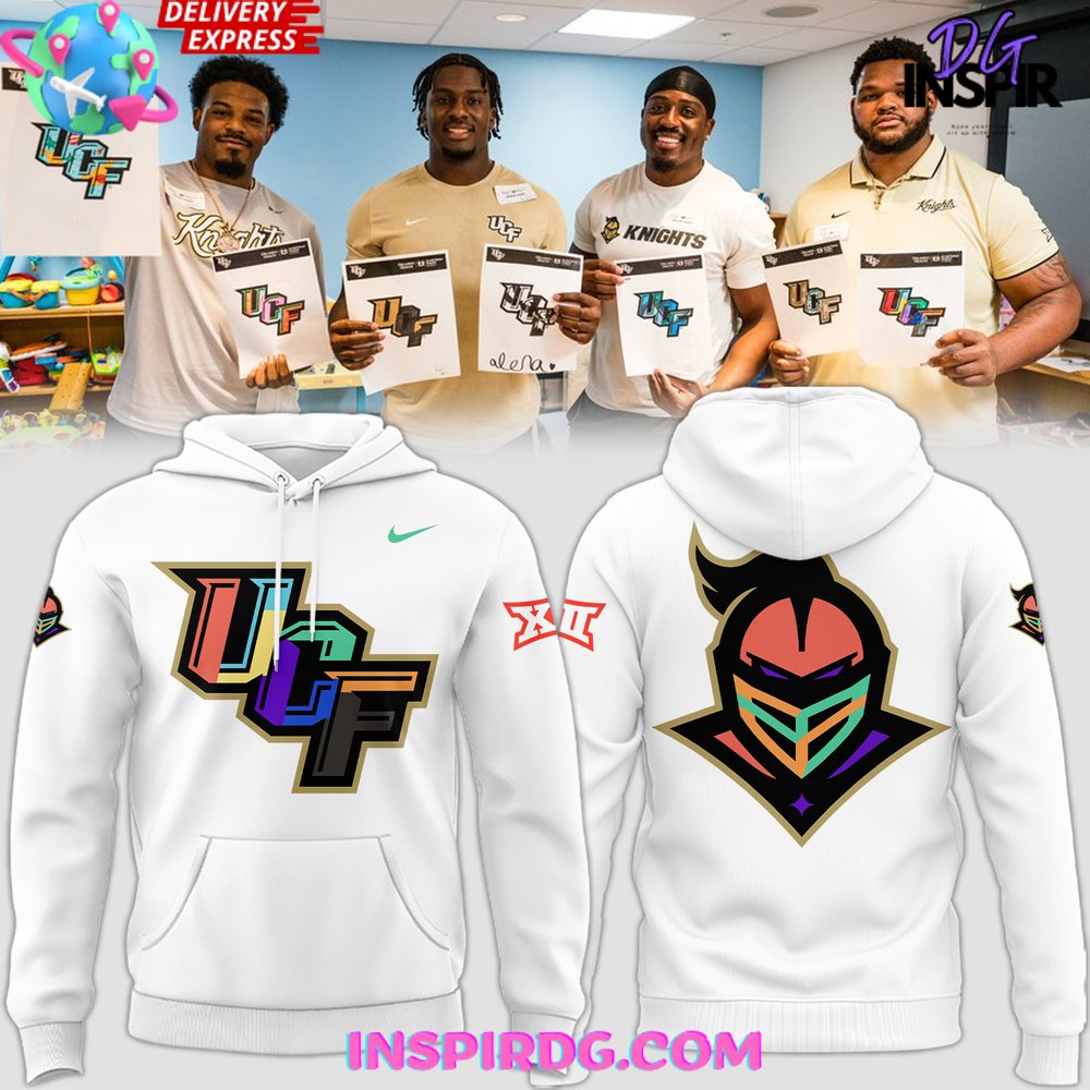 Buildercar - UCF Knights Big XII Colorwave White Sweatshirt Hoodie