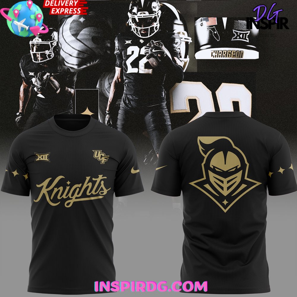 Buildercar - UCF Knights Football 2025 Black NHL T-shirt