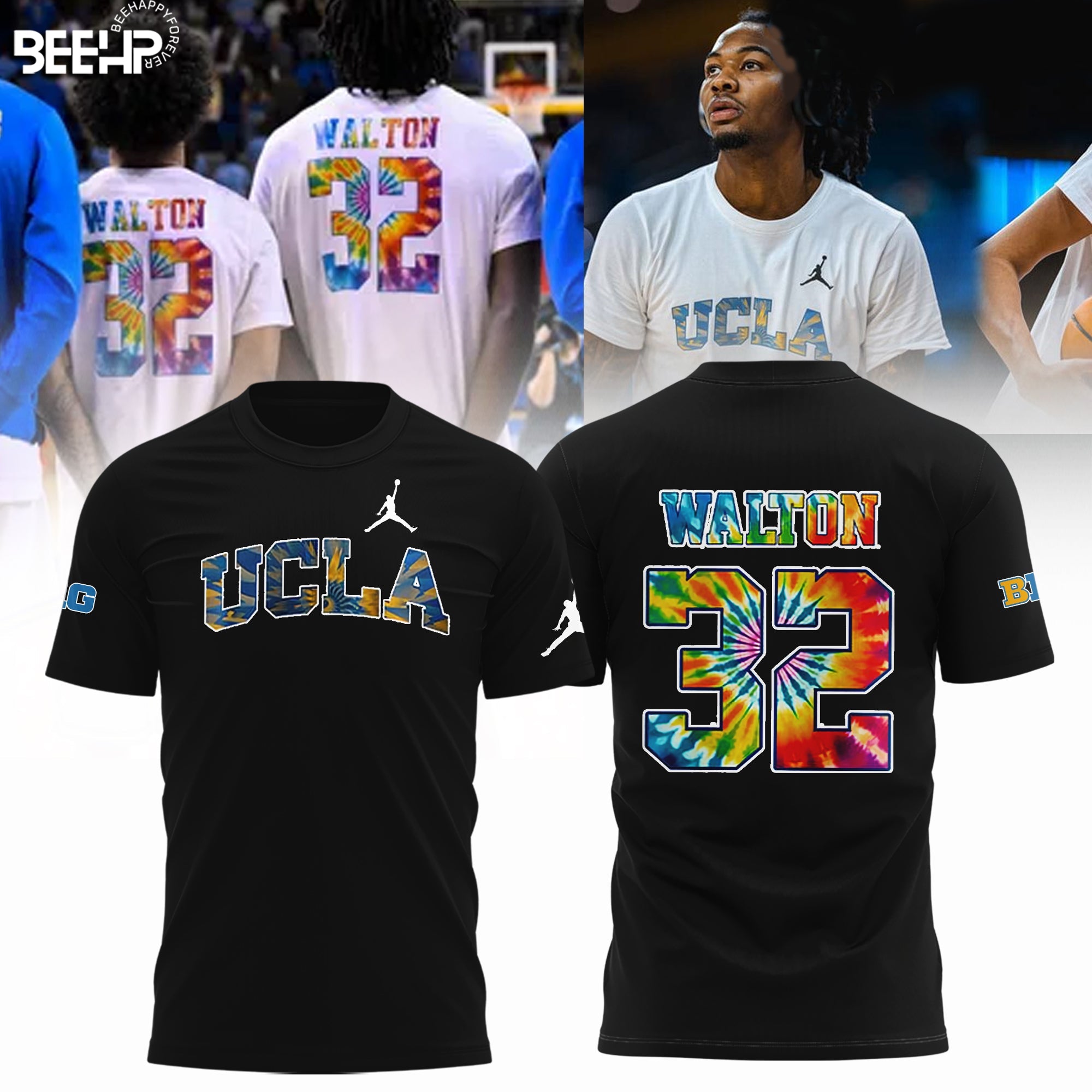 Buildercar - Ucla Men Basketball 32 Bill Walton Black T-Shirt Hoodie Suit