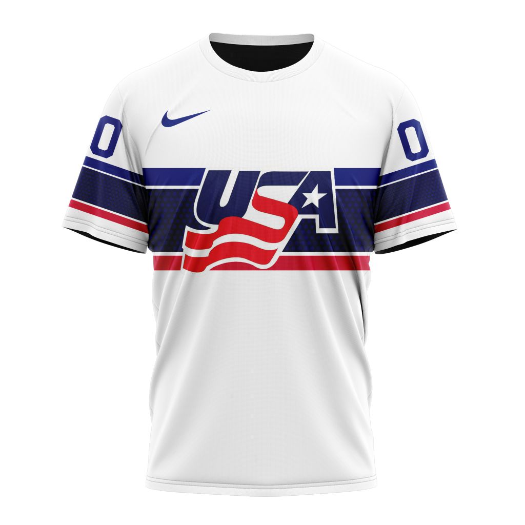 Buildercar - USA Hockey Home Personalized Kits Personalized Name And Number T-Shirt