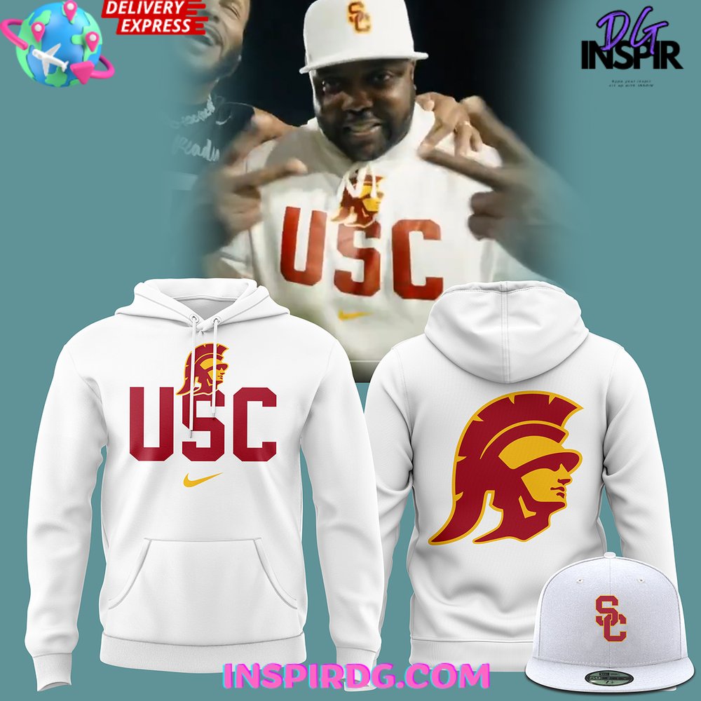 Buildercar - USC Trojans Football x Nike 2025 White Sweatshirt Hoodie