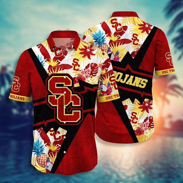 Buildercar - USC Trojans Tropical Pineapple Aloha Hawaiian Shirt