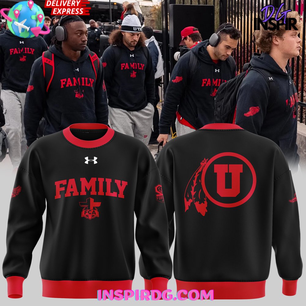 Buildercar - Utah Utes Football Family Forever Awesome Black Sweatshirt Hoodie