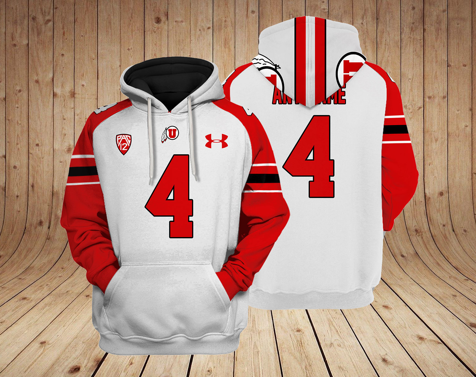 Buildercar - Utah Utes NCAA Custom 3D Hoodie PT19119