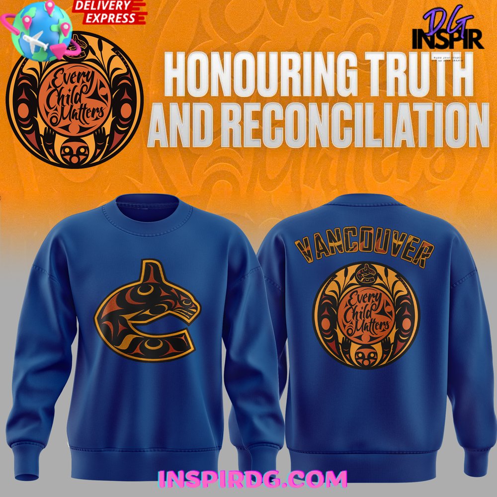 Buildercar - Vancouver Canucks Honouring Truth and Reconciliation Blue Sweatshirt Hoodie