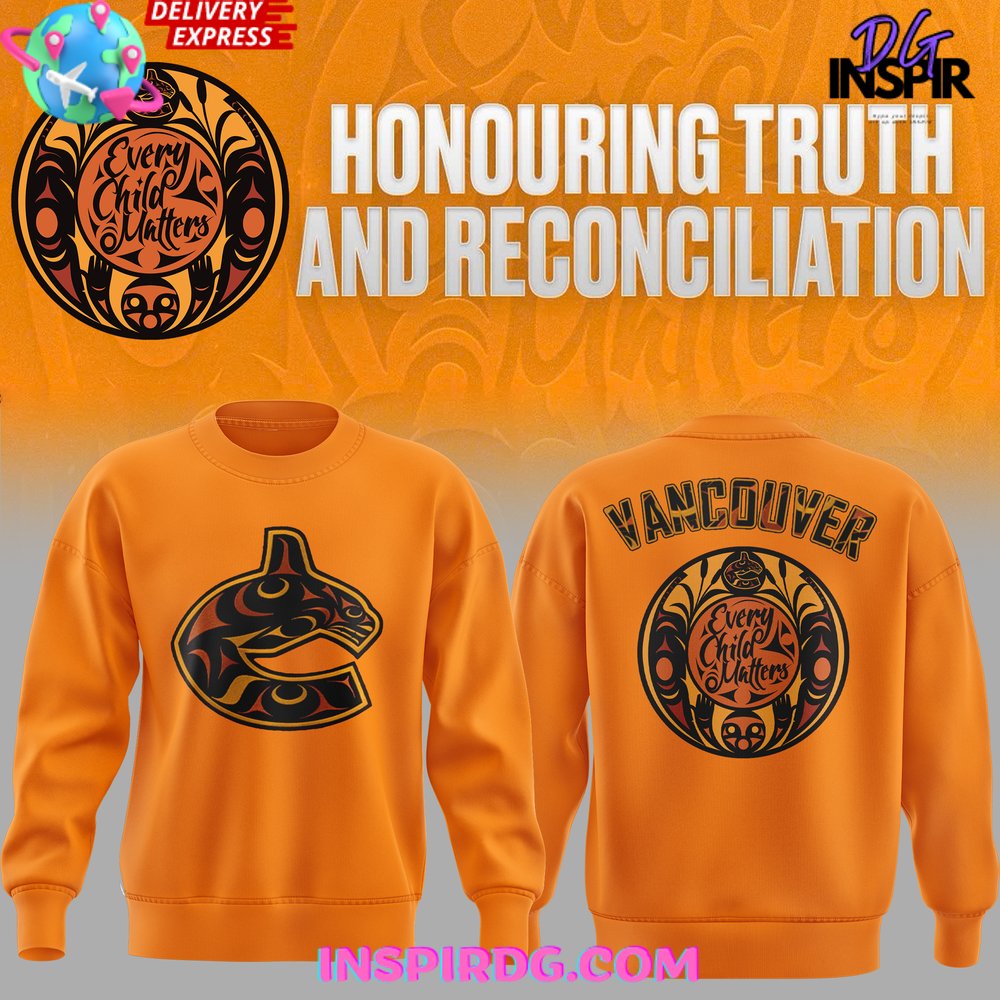 Buildercar - Vancouver Canucks Honouring Truth and Reconciliation Orange Sweatshirt Hoodie