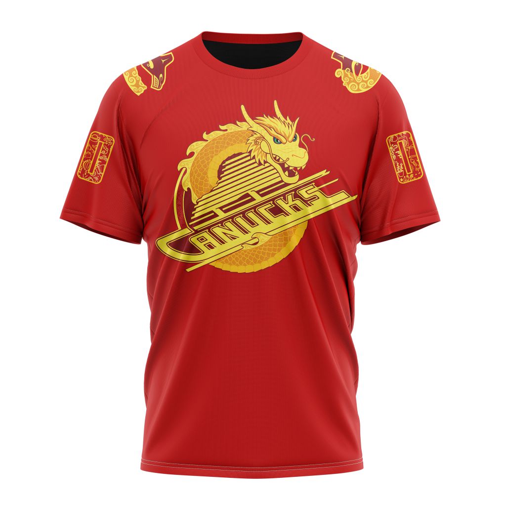 Buildercar - Vancouver Canucks Special 2024 Lunar New Year Personalized Kits Personalized Name And Number T-Shirt