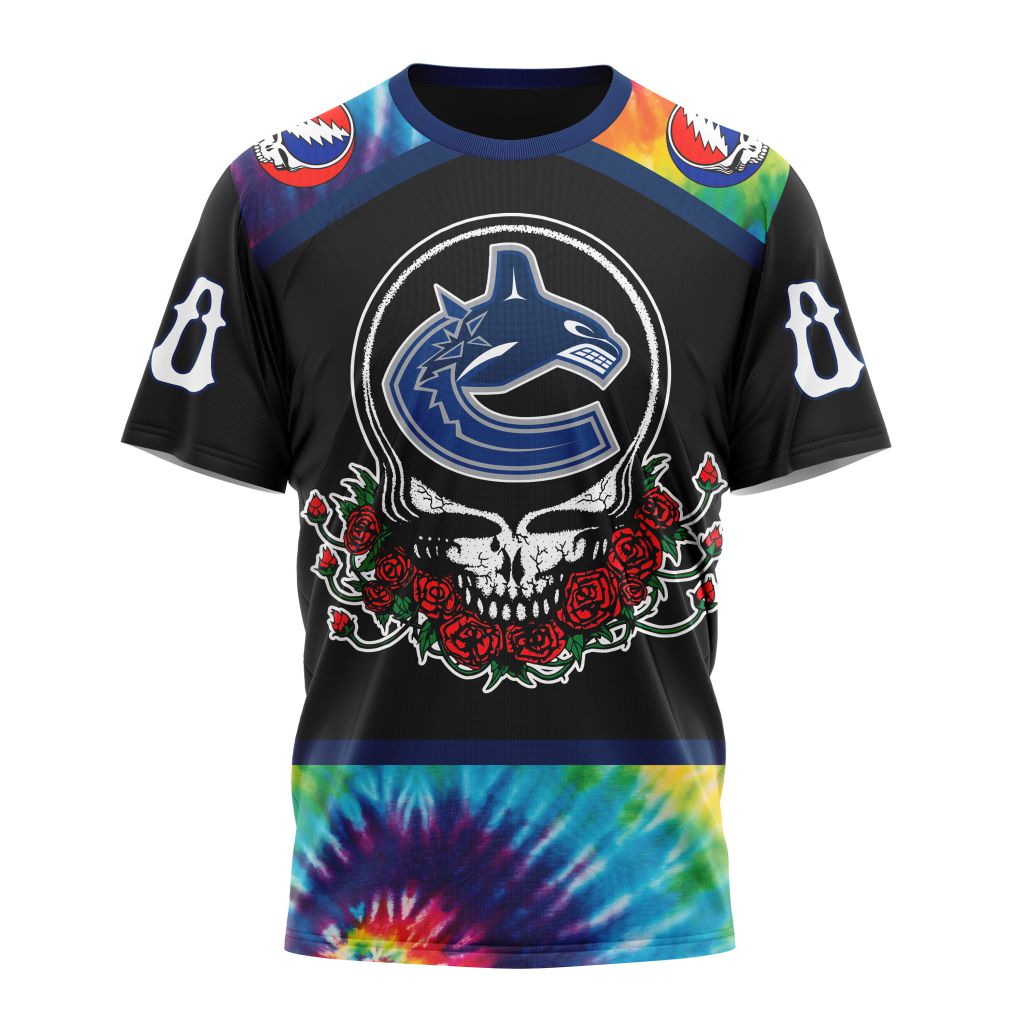Buildercar - Vancouver Canucks Special Grateful Dead Design Personalized Name And Number T-Shirt