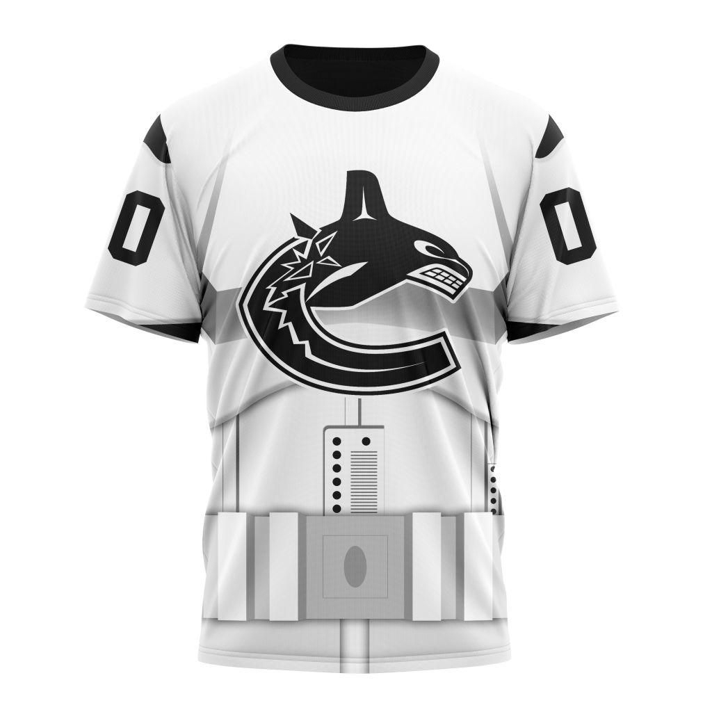 Buildercar - Vancouver Canucks Special Star Wars Stormtroopers Design Personalized Name And Number T-Shirt