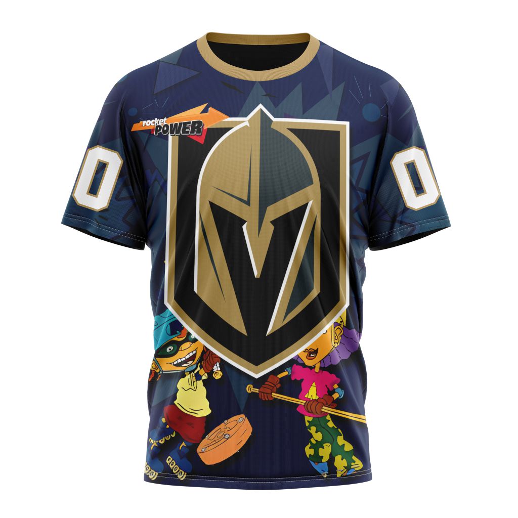 Buildercar - Vegas Golden Knights For Rocket Power Personalized Name And Number T-Shirt