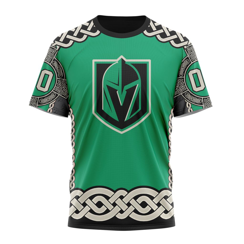 Buildercar - Vegas Golden Knights For St.Patrick's Day Personalized Name And Number T-Shirt