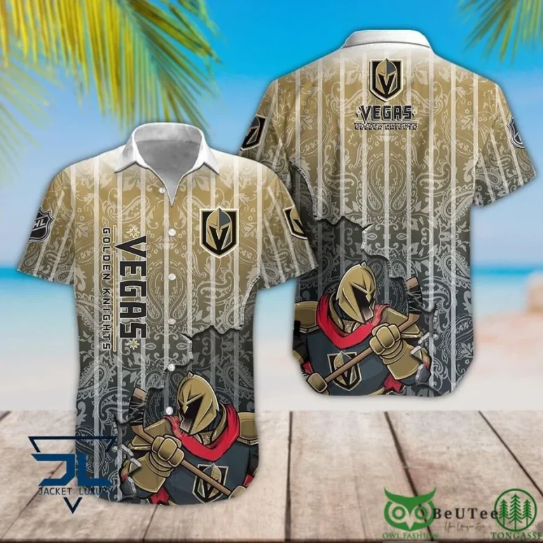 Buildercar - Vegas Golden Knights Regal Warrior Hawaiian Shirt