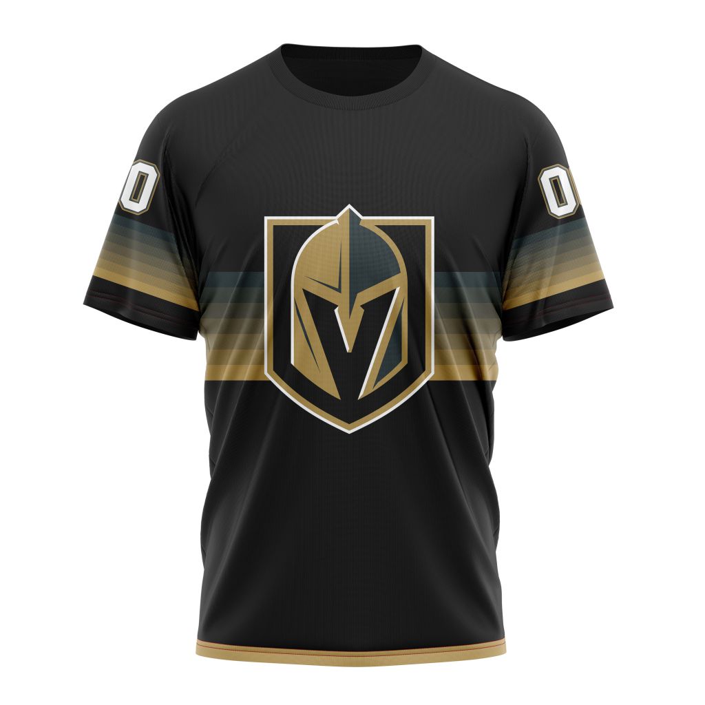 Buildercar - Vegas Golden Knights Special Black And Gradient Design Personalized Name And Number T-Shirt