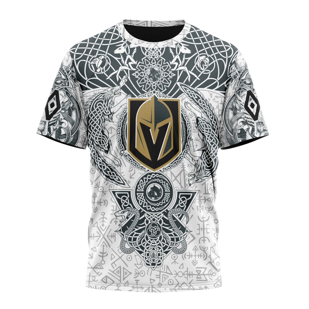 Buildercar - Vegas Golden Knights Special Norse Viking Symbols Personalized Name And Number T-Shirt