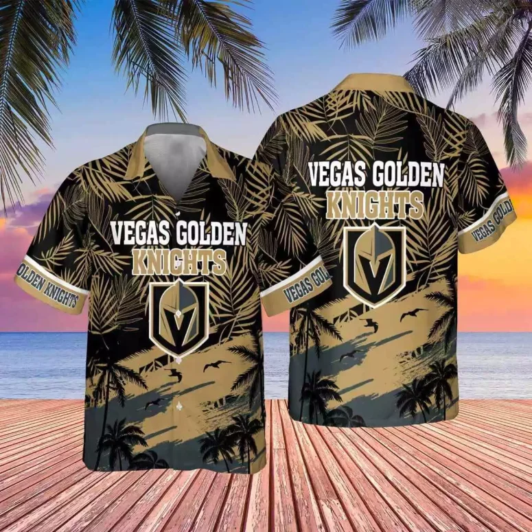 Buildercar - Vegas Golden Knights Sunset Paradise Hawaiian Shirt